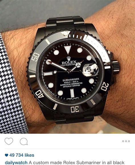 rolex on hand submariner black|rolex submariner all black price.